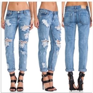 ONE TEASPOON Womens Jeans Size 27 Distressed Light Wash Denim Blue